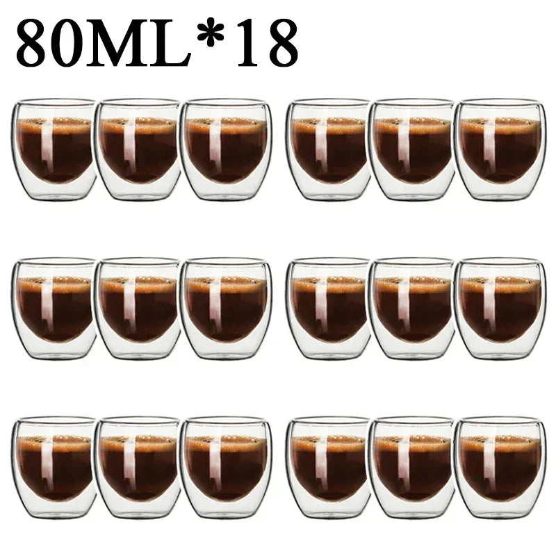PureTaste™ Lead-Free Glass Cup Collection - Double Wall Design for Bar/Home/Office (Gift-Ready Packaging)
