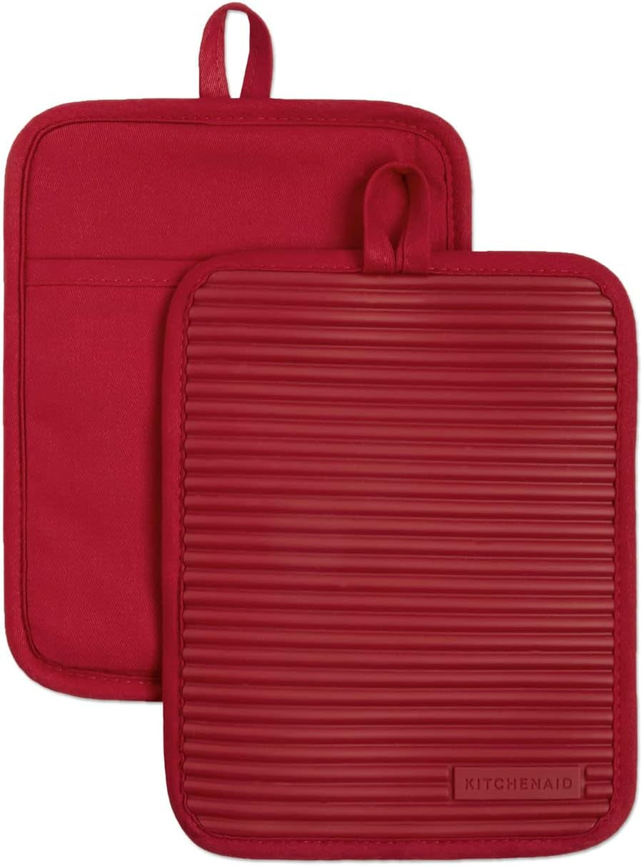 Ribbed Silicone Pot Holders (2-Pack) - Heat Resistant to 500°F