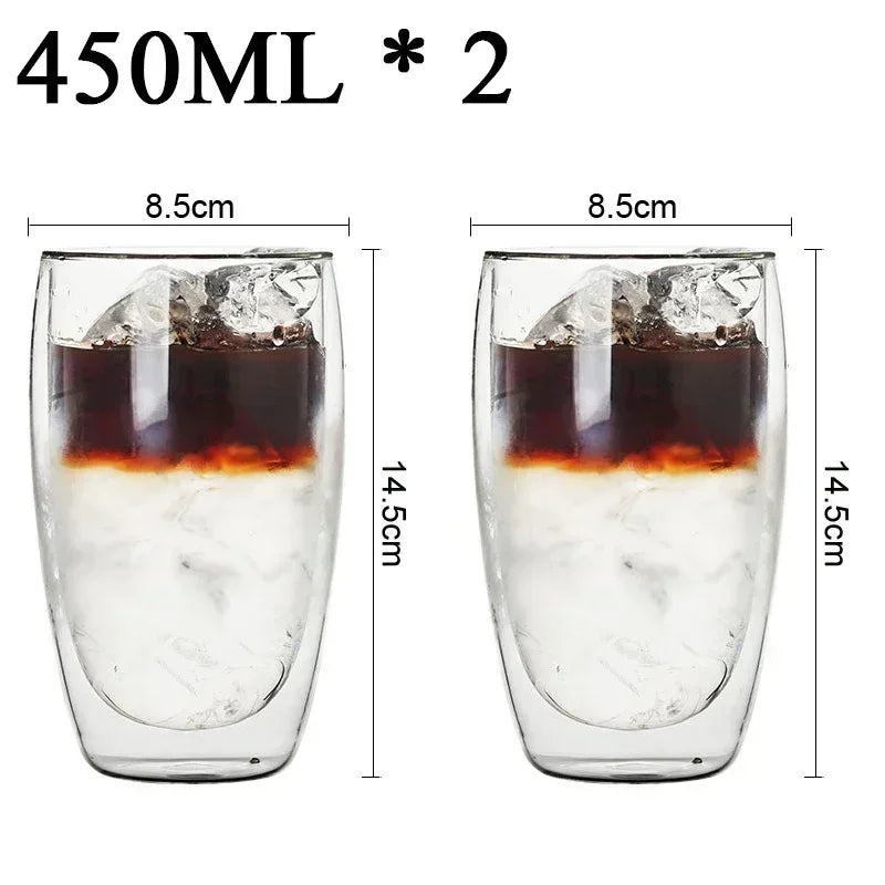 PureTaste™ Lead-Free Glass Cup Collection - Double Wall Design for Bar/Home/Office (Gift-Ready Packaging)