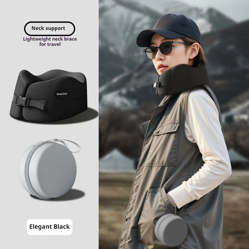 AeroRest™ Smart Neck Pillow - Ergonomic Memory Foam Design with Adjustable Chin Support (Grey/Blue)