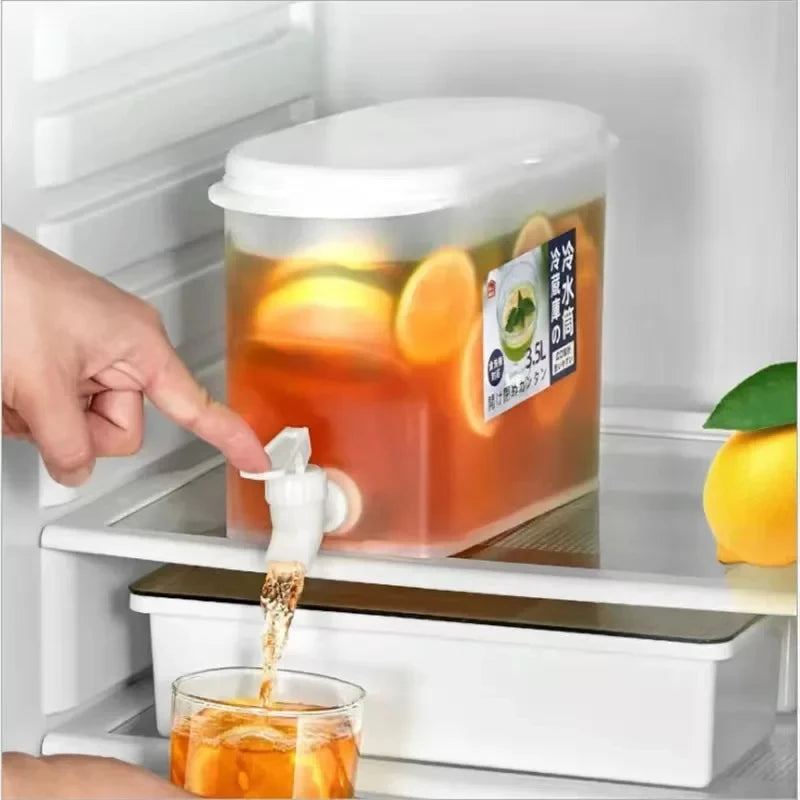 FrostVault™ 5L Drink Kettle - Odor-Resistant PS Plastic with Drip-Free Tap for Refrigerators