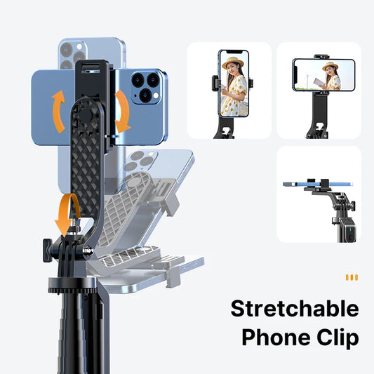 AeroGrip Ultra™ "360° Panoramic Ball Head Tripod – 10m Bluetooth Range for Live Streaming