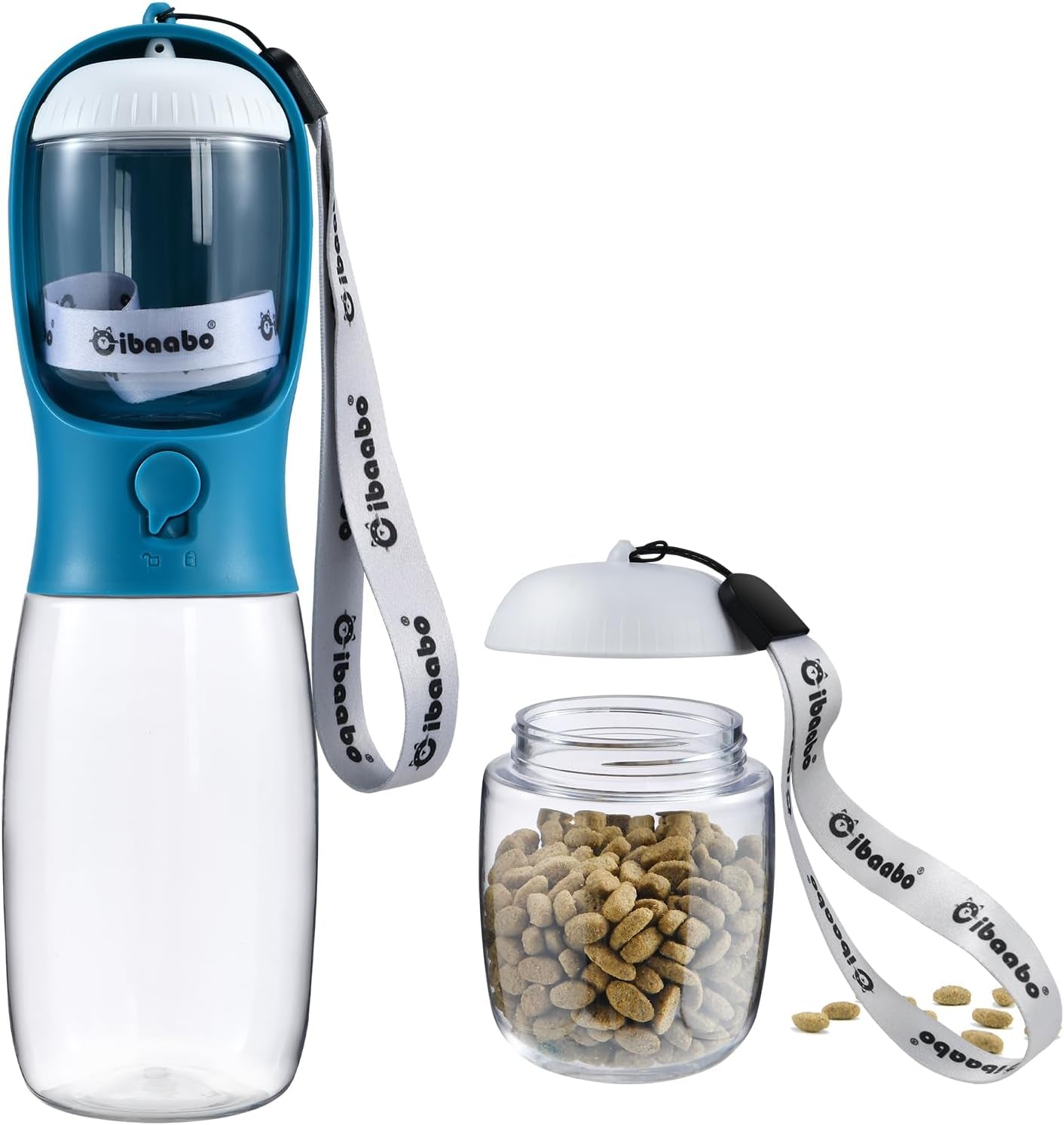2-in-1 Dog Water Bottle & Treat Dispenser - Leakproof Travel Bowl