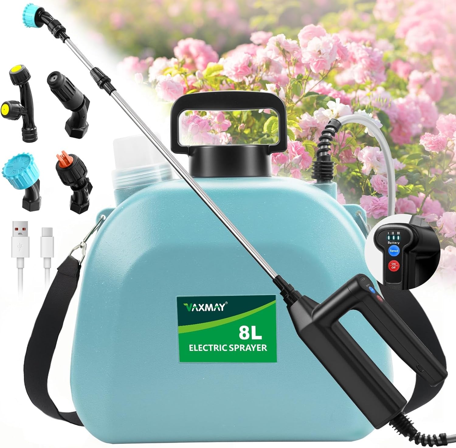 2025 Cordless Sprayer - 2Gal, 3 Speeds, 4 Nozzles