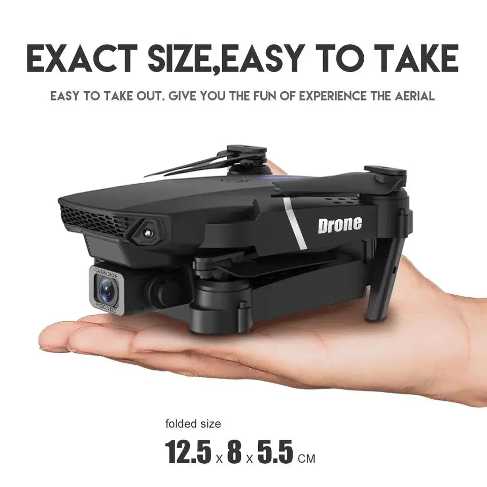 SkyVue Pro™ 2025 "4K FPV Drone with WiFi Live Feed – Foldable, Altitude Hold, 100m Range (E88 Pro Model)