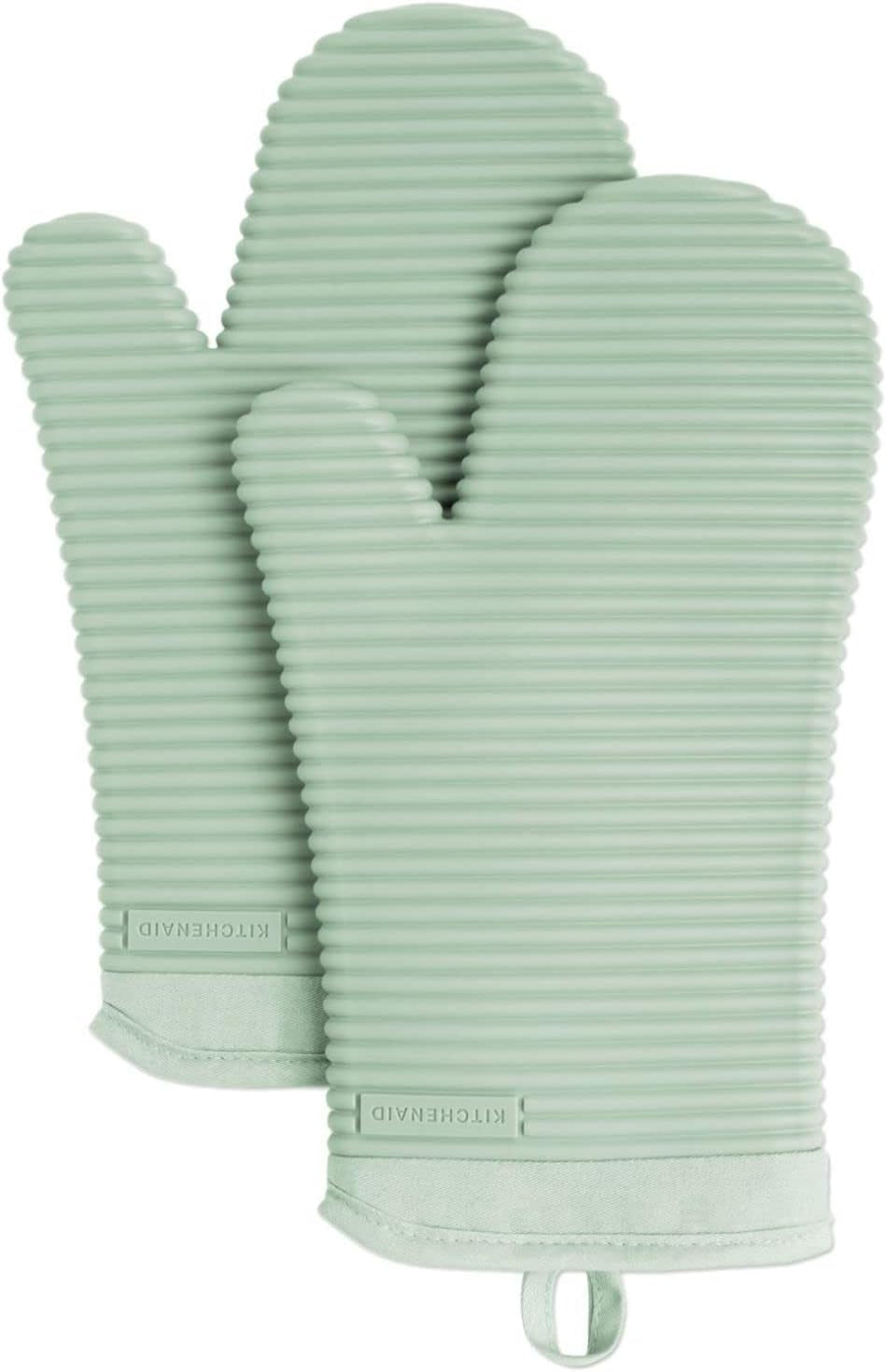 KitchenAid Ribbed Oven Mitts - Waterproof & Extra-Long (7"x13")