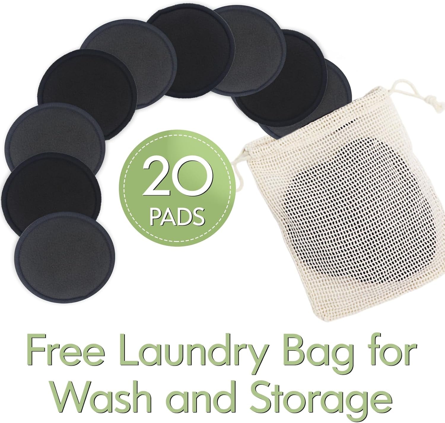 Reusable Makeup Remover Pads - Eco-Friendly Bamboo Cotton Rounds