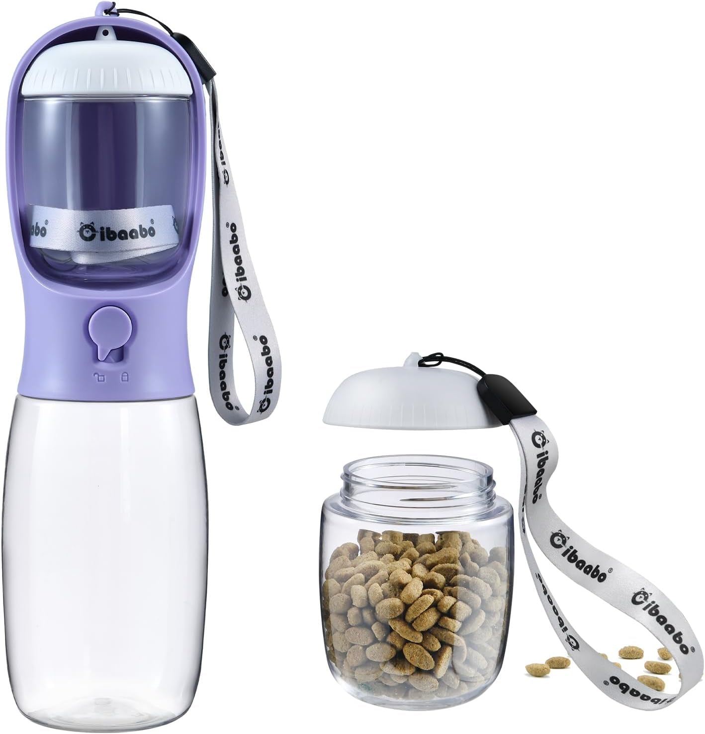 2-in-1 Dog Water Bottle & Treat Dispenser - Leakproof Travel Bowl