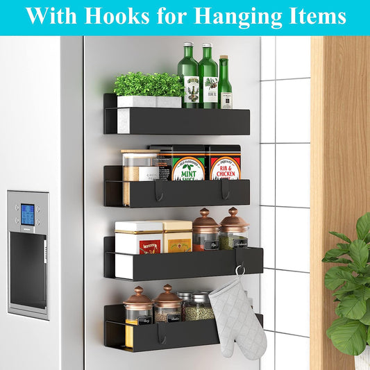 Magnetic Spice Storage - 4-Pack, Strong Hold, Kitchen Space Saver