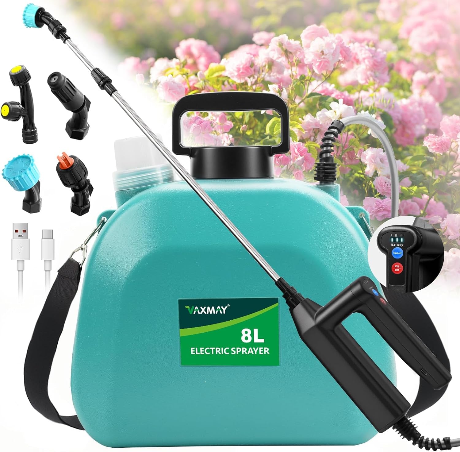 2025 Cordless Sprayer - 2Gal, 3 Speeds, 4 Nozzles