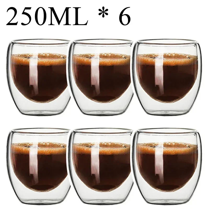 PureTaste™ Lead-Free Glass Cup Collection - Double Wall Design for Bar/Home/Office (Gift-Ready Packaging)