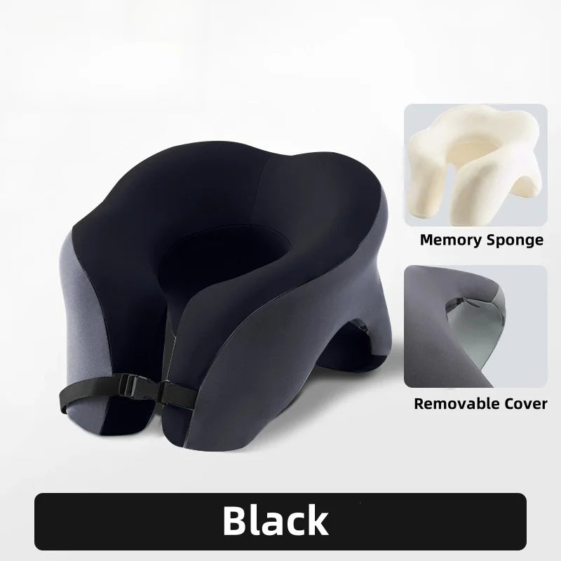AeroRest™ Memory Foam Travel Pillow - 5-Second Rebound Tech with Adjustable Neck Support & Waterproof Bag
