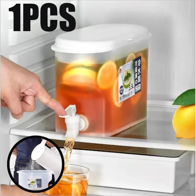 FrostVault™ 5L Drink Kettle - Odor-Resistant PS Plastic with Drip-Free Tap for Refrigerators