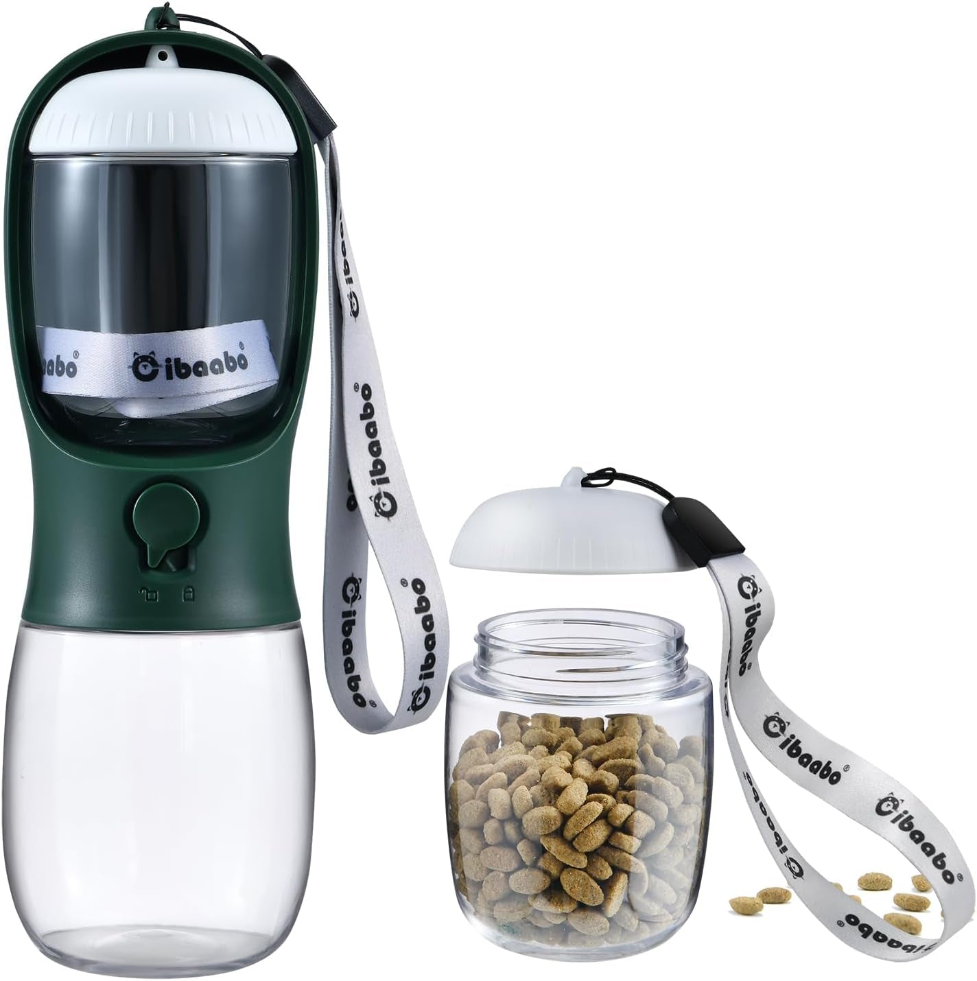 2-in-1 Dog Water Bottle & Treat Dispenser - Leakproof Travel Bowl