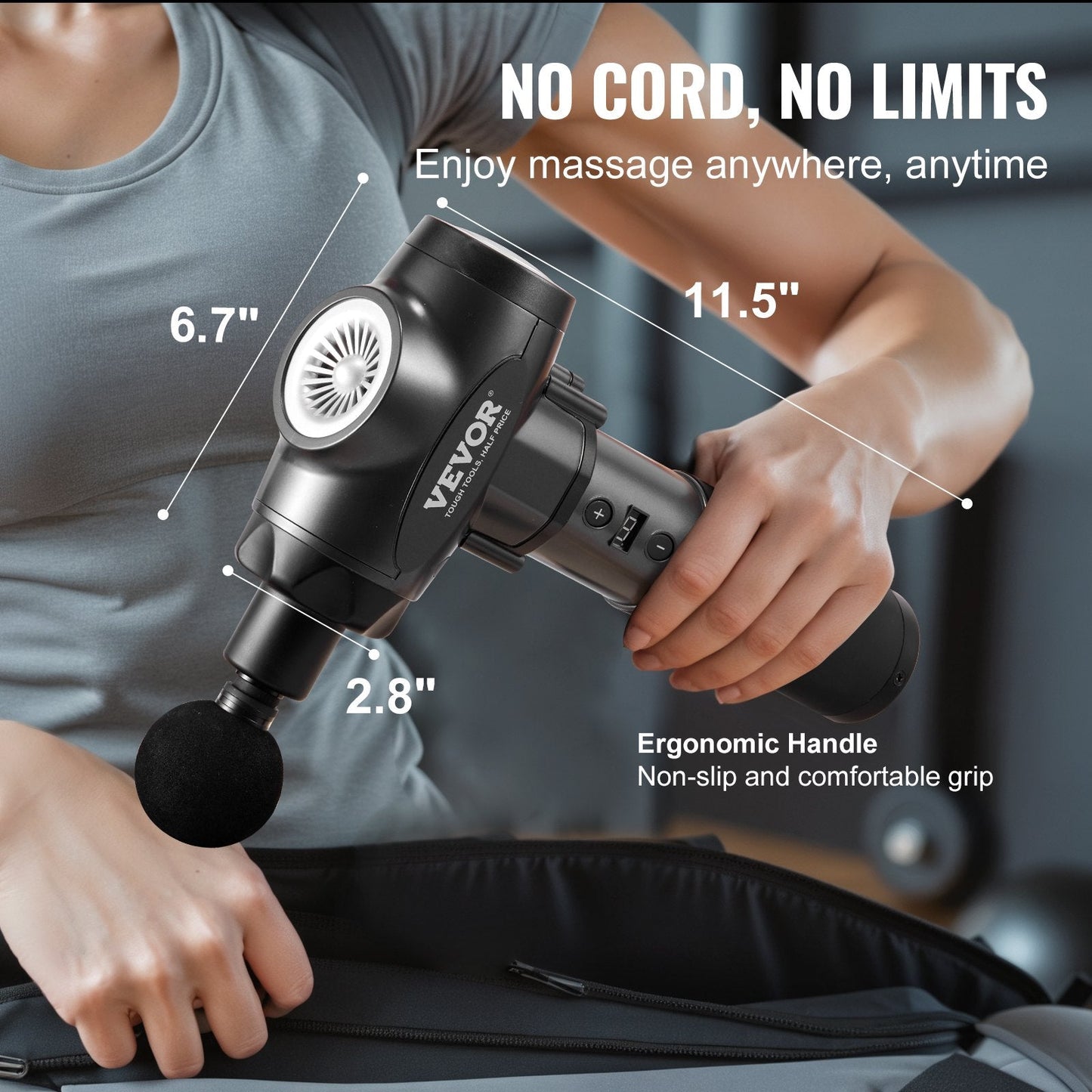 HyperStrike Pro Massage Gun | 9-Speed Deep Tissue Percussion with 6 Heads & 24V Power