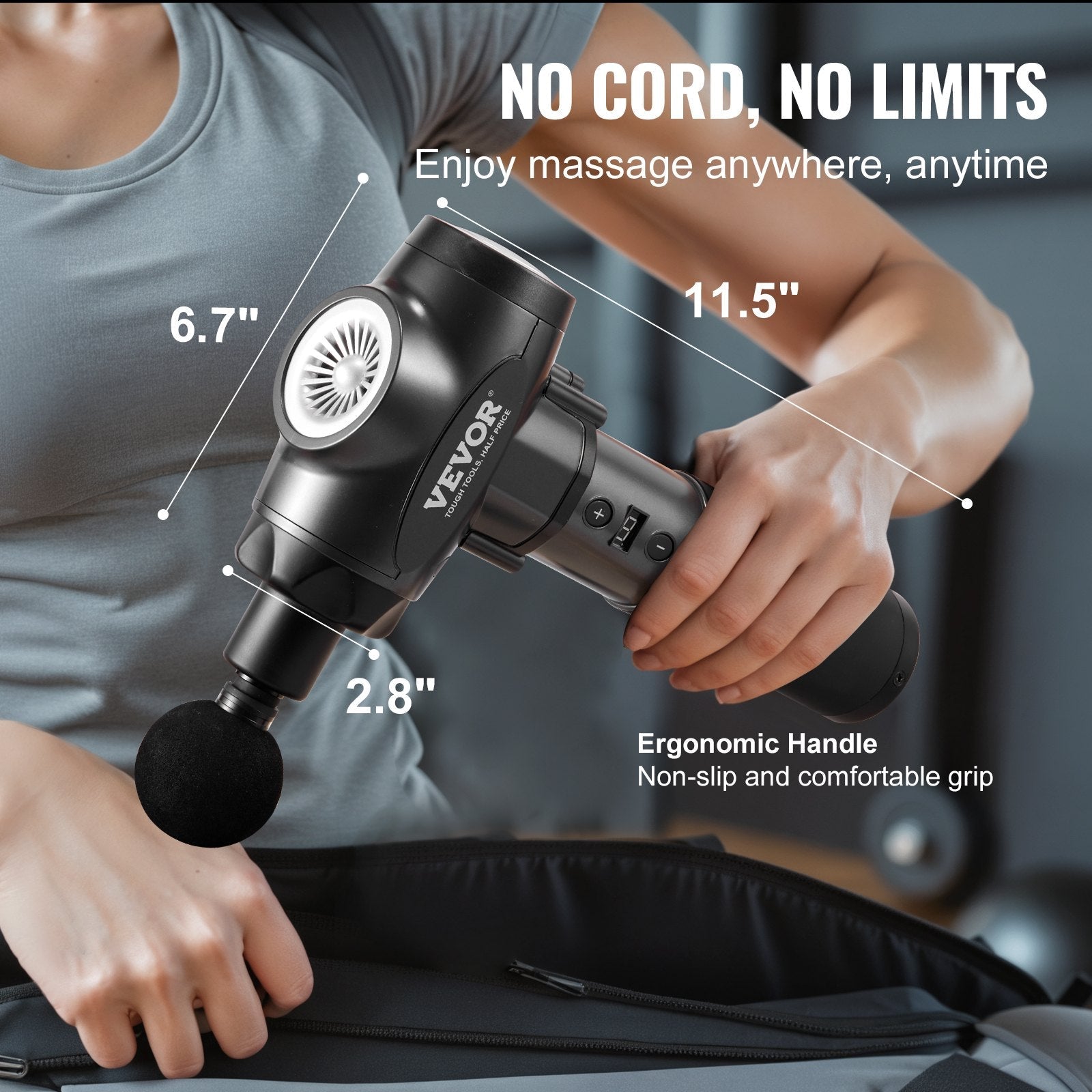 HyperStrike Pro Massage Gun | 9-Speed Deep Tissue Percussion with 6 Heads & 24V Power