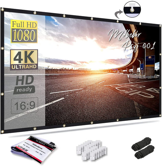 120" Wrinkle-Free Projector Screen - Foldable & Portable (16:9)