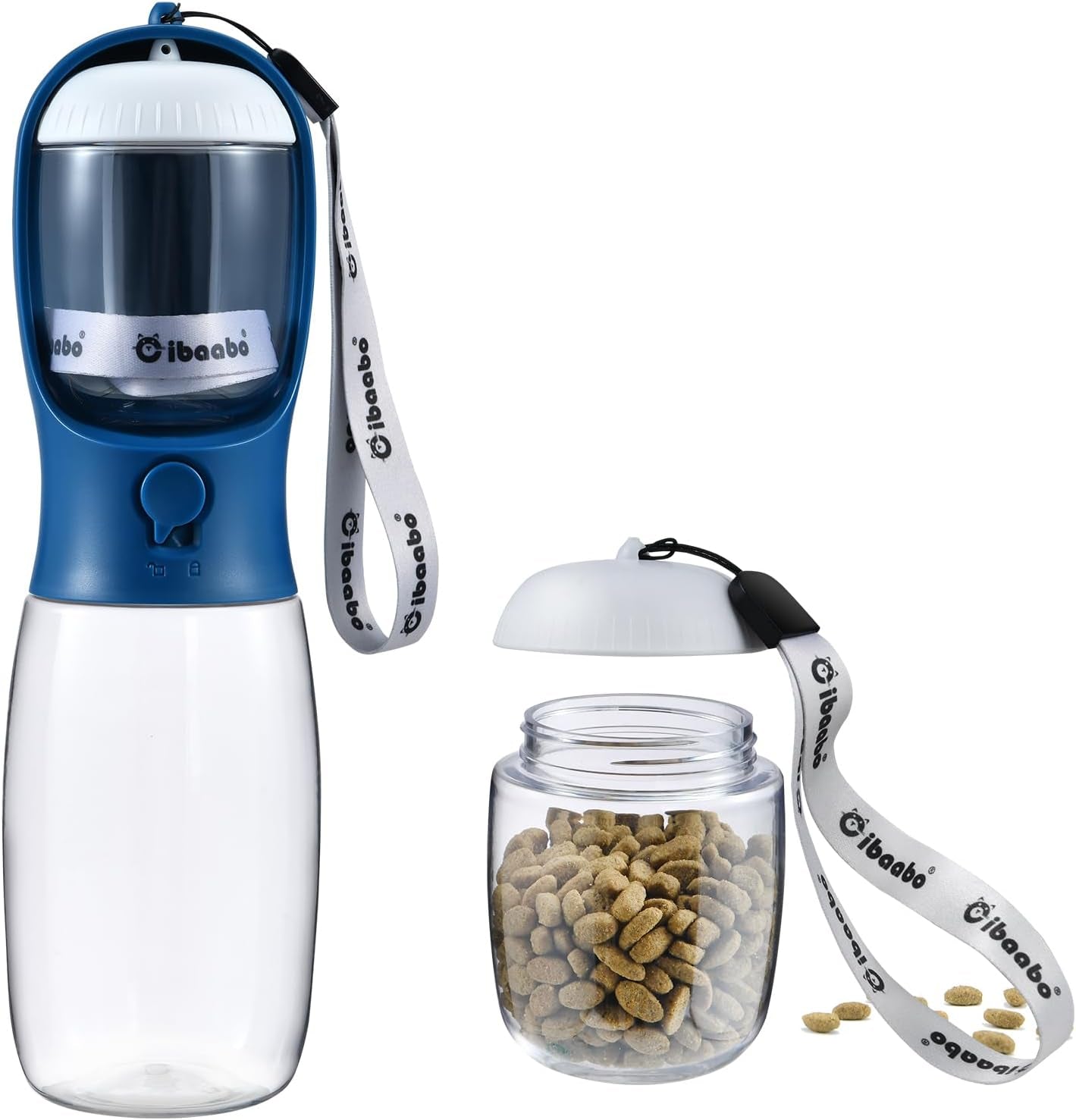 2-in-1 Dog Water Bottle & Treat Dispenser - Leakproof Travel Bowl