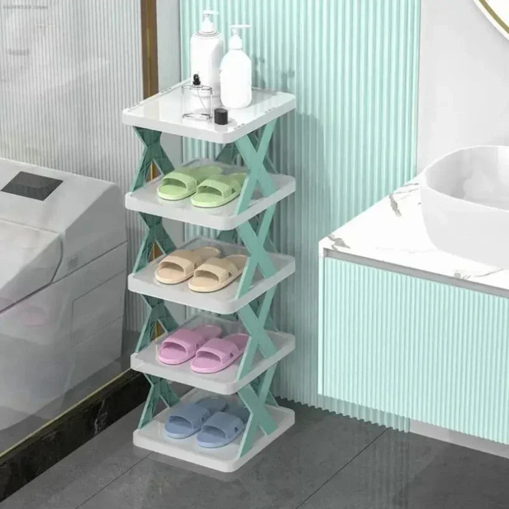 SpaceSole Pro™ - "Modular Shoe Rack Organizer - 4-Tier Detachable Plastic Shelf for Entryway & Dorms