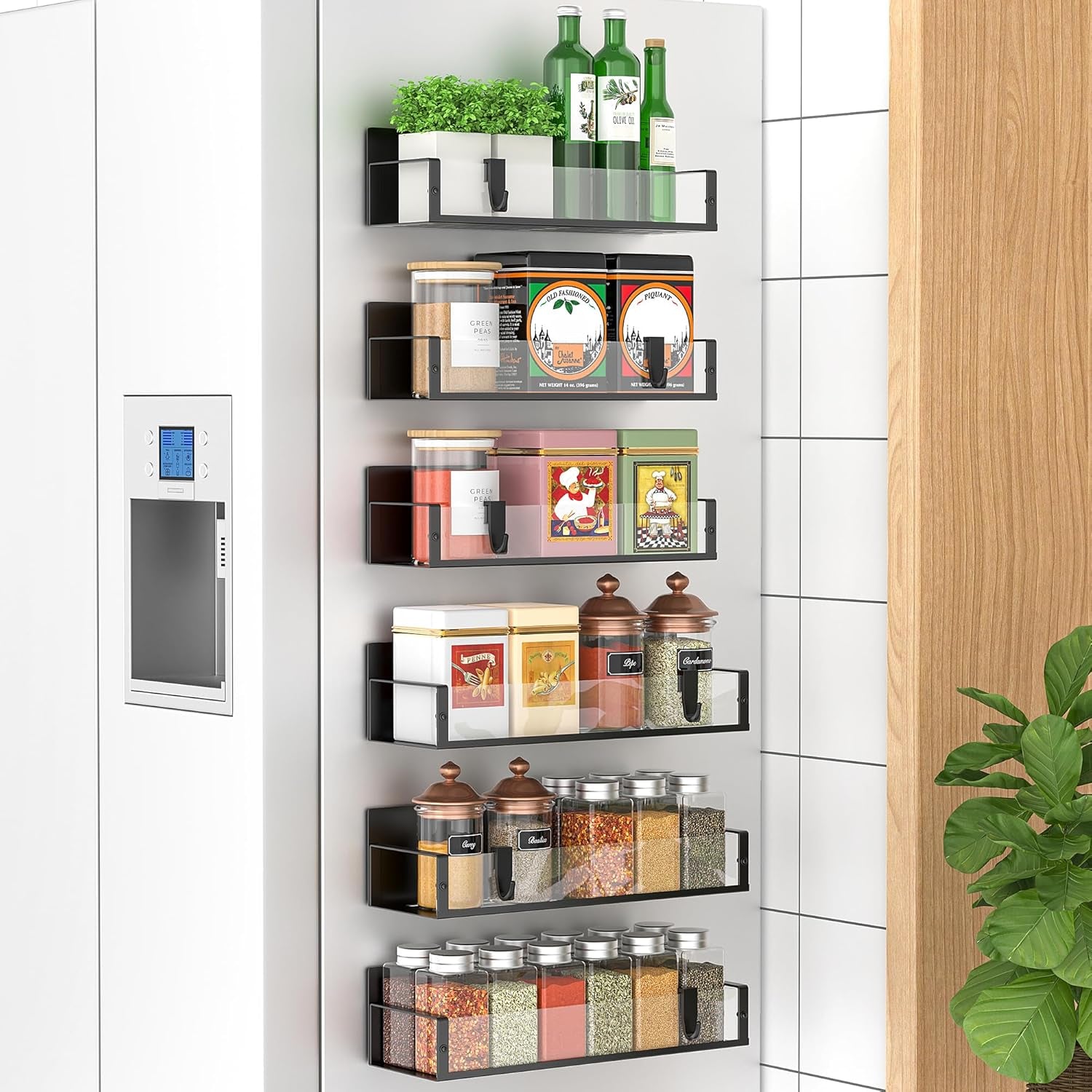 Magnetic Spice Storage - 4-Pack, Strong Hold, Kitchen Space Saver