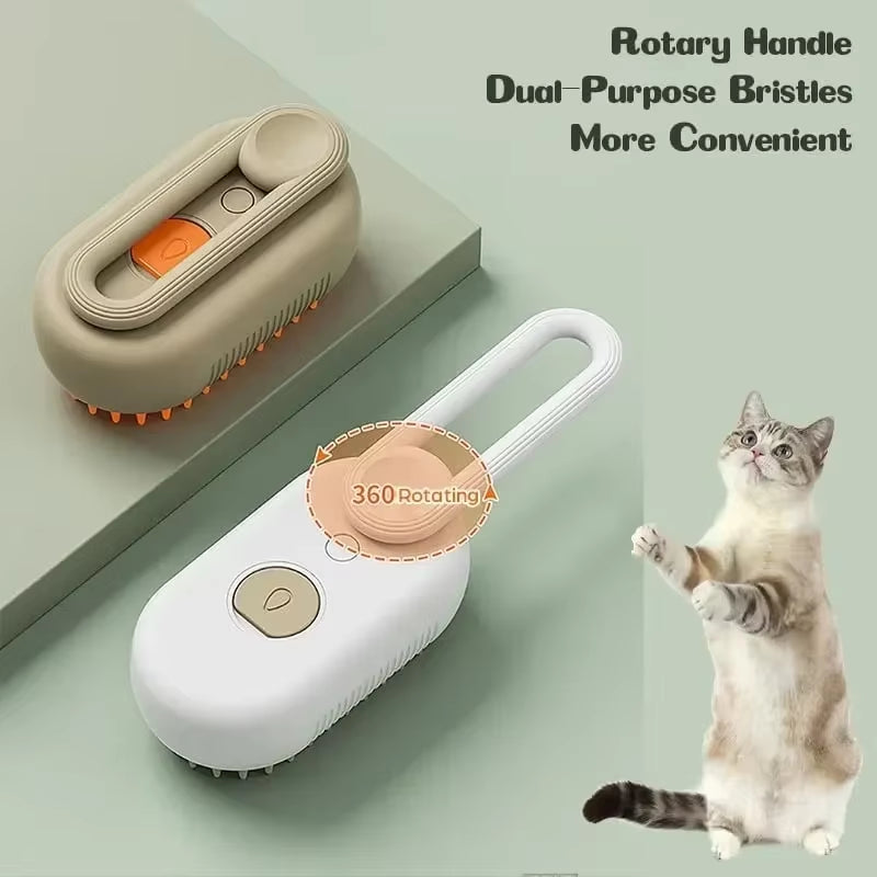 SpaPaws™ Pro – 3-in-1 USB Pet Grooming Brush with Steaming Spray & Massage