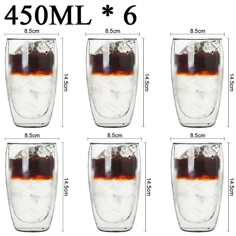 PureTaste™ Lead-Free Glass Cup Collection - Double Wall Design for Bar/Home/Office (Gift-Ready Packaging)