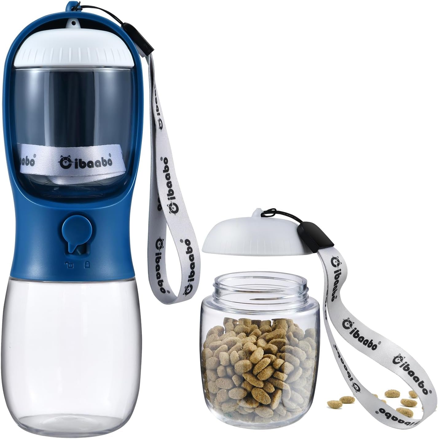 2-in-1 Dog Water Bottle & Treat Dispenser - Leakproof Travel Bowl