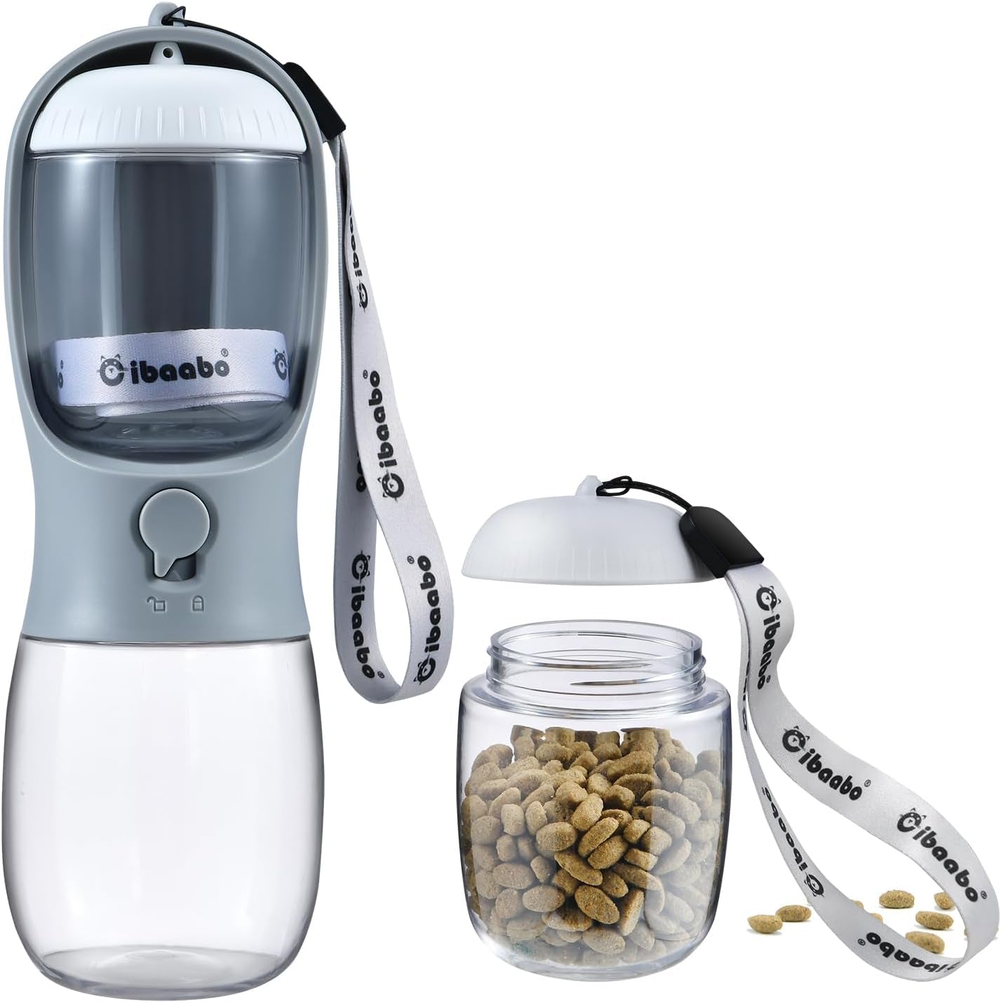 2-in-1 Dog Water Bottle & Treat Dispenser - Leakproof Travel Bowl