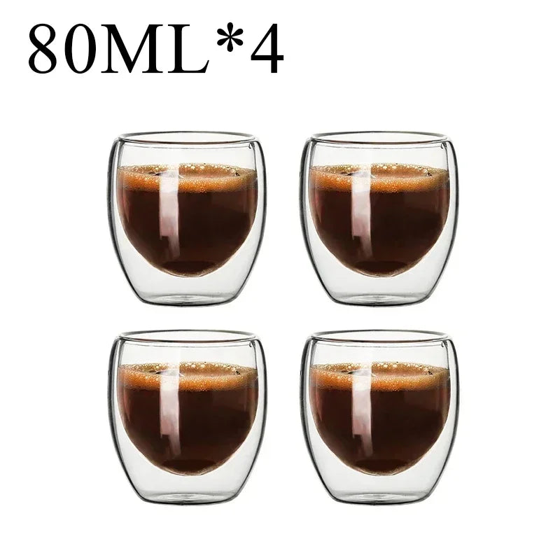 PureTaste™ Lead-Free Glass Cup Collection - Double Wall Design for Bar/Home/Office (Gift-Ready Packaging)