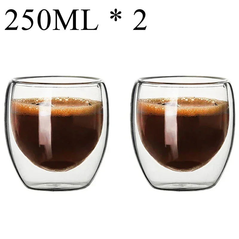 PureTaste™ Lead-Free Glass Cup Collection - Double Wall Design for Bar/Home/Office (Gift-Ready Packaging)