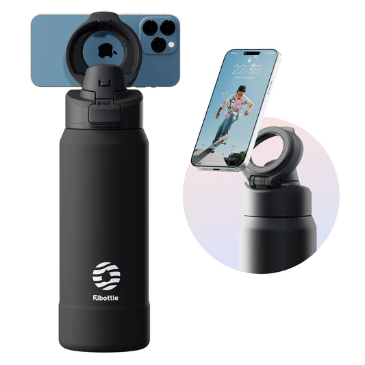 PhoneSip™ Magnetic Water Bottle - Double-Wall Vacuum Stainless Steel with Anti-Slip Phone Mount