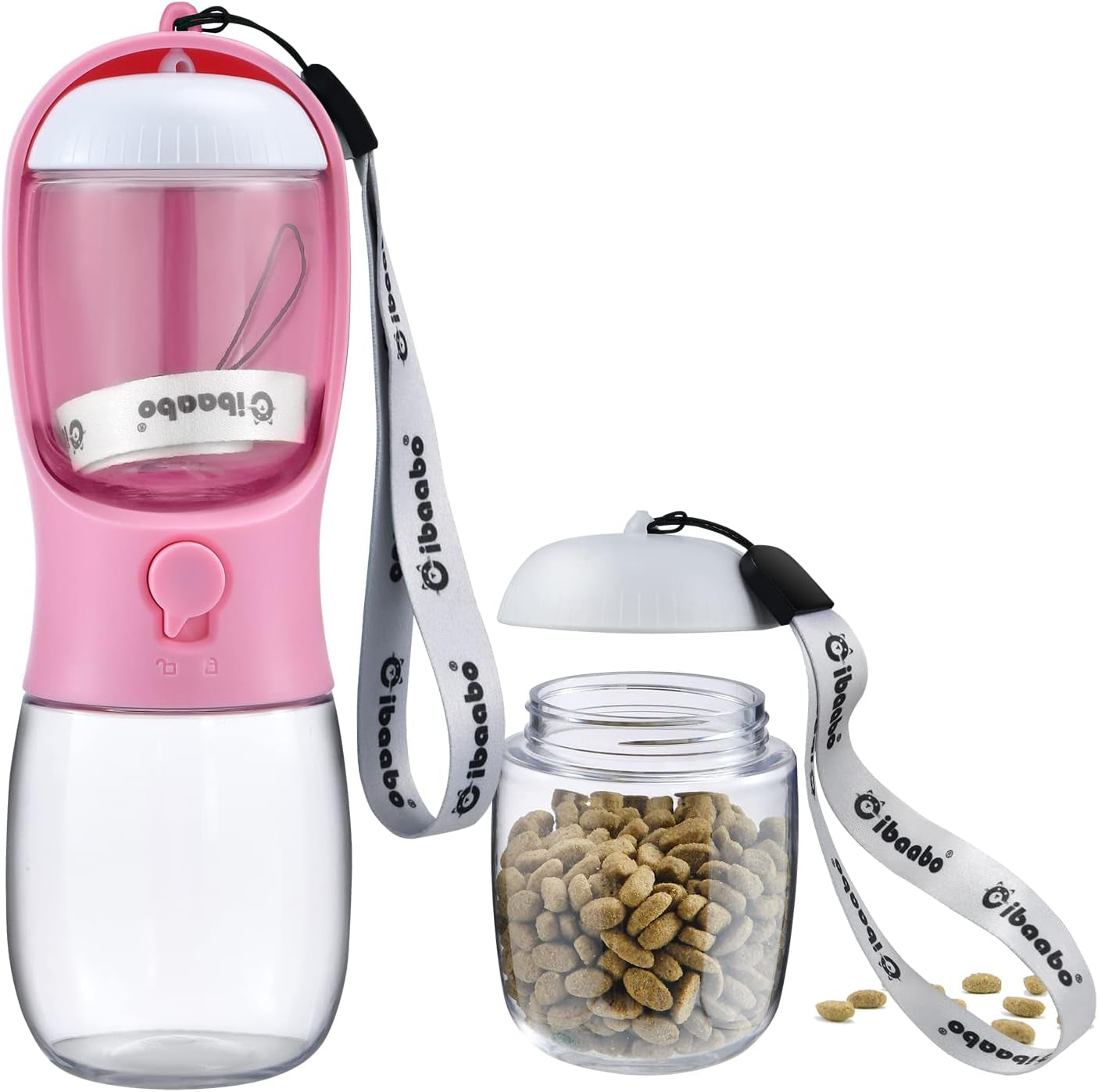 2-in-1 Dog Water Bottle & Treat Dispenser - Leakproof Travel Bowl