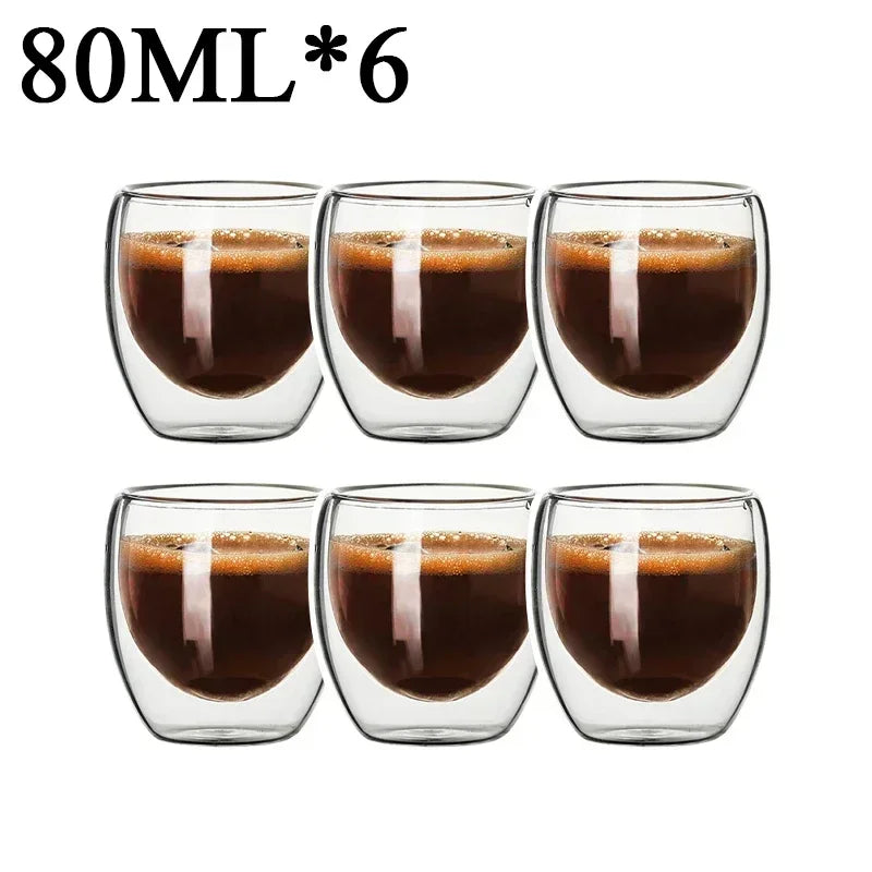 PureTaste™ Lead-Free Glass Cup Collection - Double Wall Design for Bar/Home/Office (Gift-Ready Packaging)