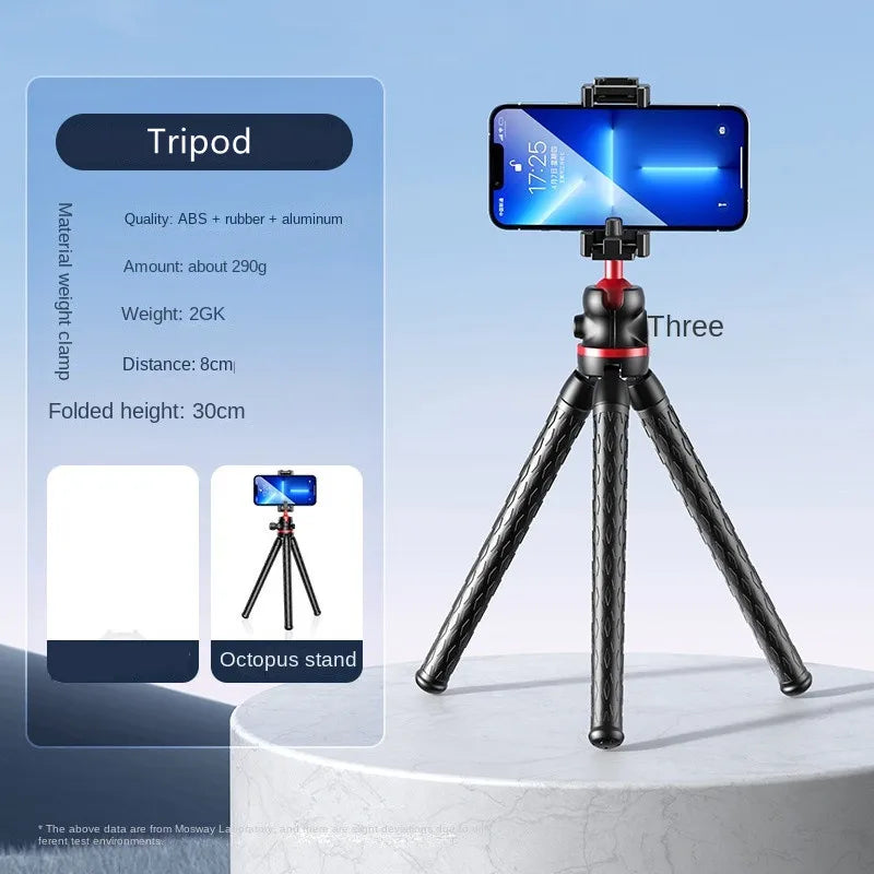 OctoFlex Pro™ *"2-in-1 Octopus Tripod – Bendable Legs + Phone/DSLR Mount, Cold Shoe for Lighting
