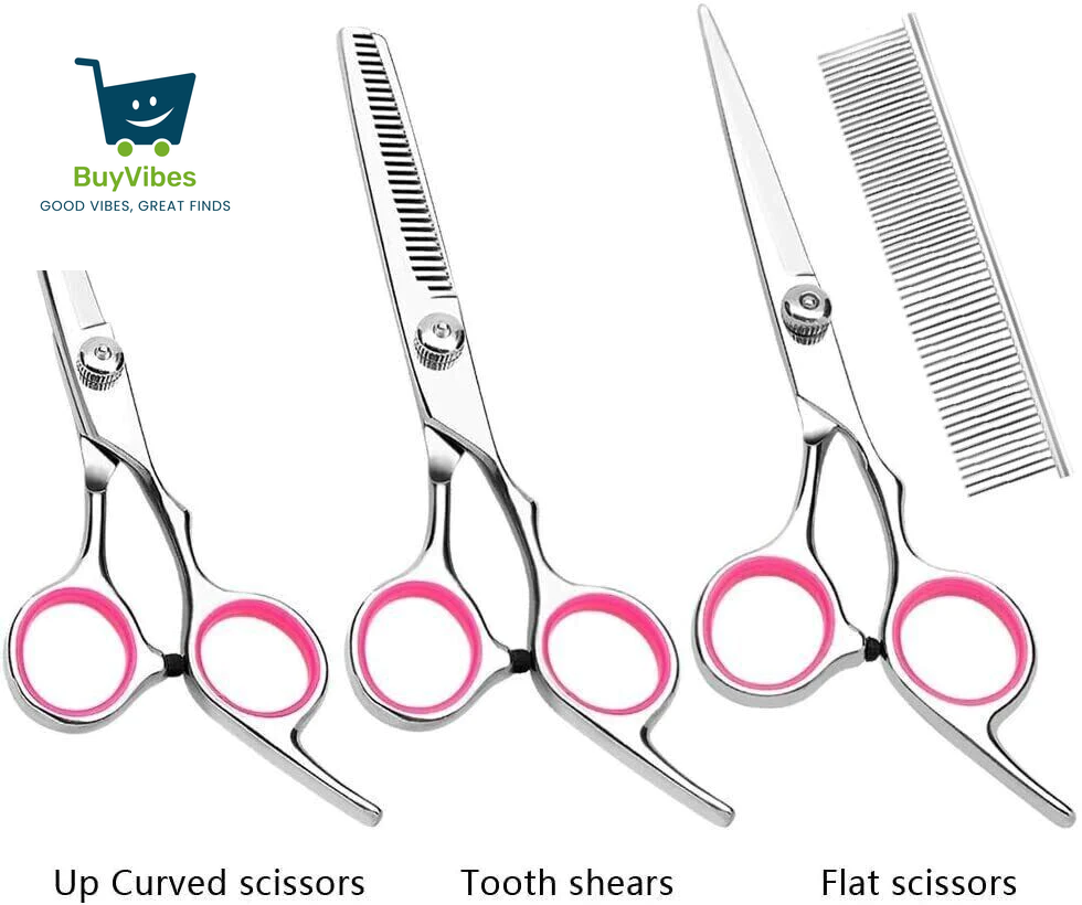 FurSculpt Pro™  - Precision Stainless Steel Shears – Straight, Curved & Thinning Blades for Show-Ready Grooming