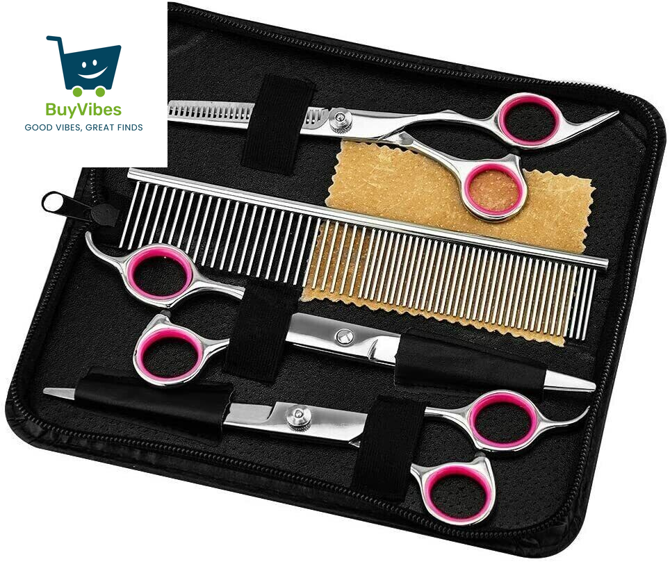 FurSculpt Pro™  - Precision Stainless Steel Shears – Straight, Curved & Thinning Blades for Show-Ready Grooming