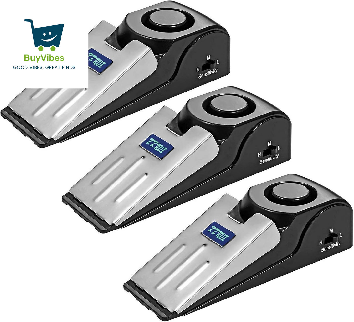 AlarmLock Go+™ Portable Door Stop Alarm with 120dB Siren | Travel Door Stopper, Entry Alert & Anti-Skid Self Defense Wedge for Home, Hotel, Apartment & Dorm
